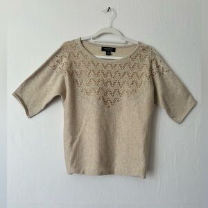 Madison (Paris – New York) Jeweled Short Sleeve Blouse – Women’s Size Small